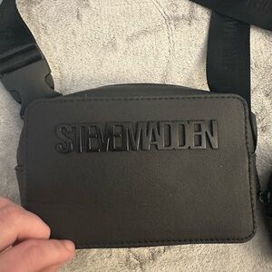 Black Steve Madden Cross Body or Fanny Pack with small keychain bag